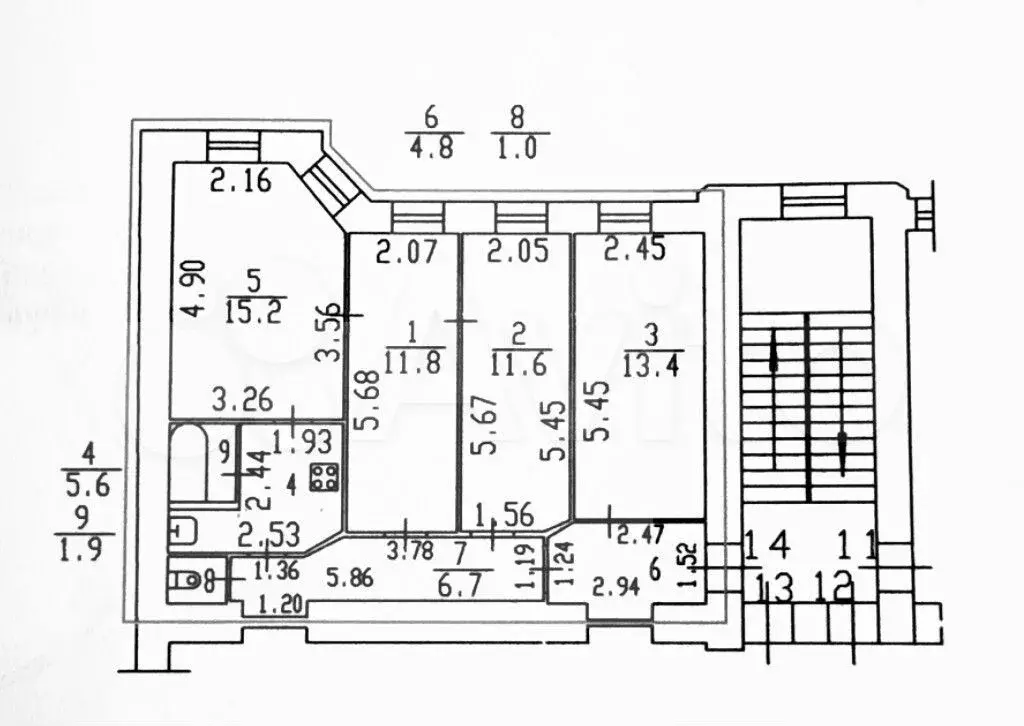 4-к. квартира, 72 м, 4/4 эт. - Фото 0