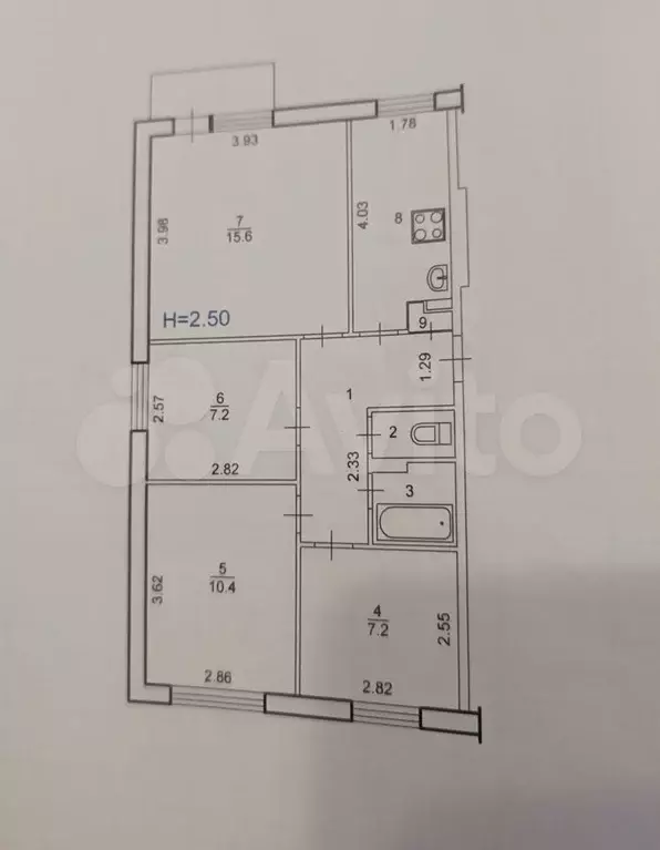 4-к. квартира, 57,5 м, 3/5 эт. - Фото 0