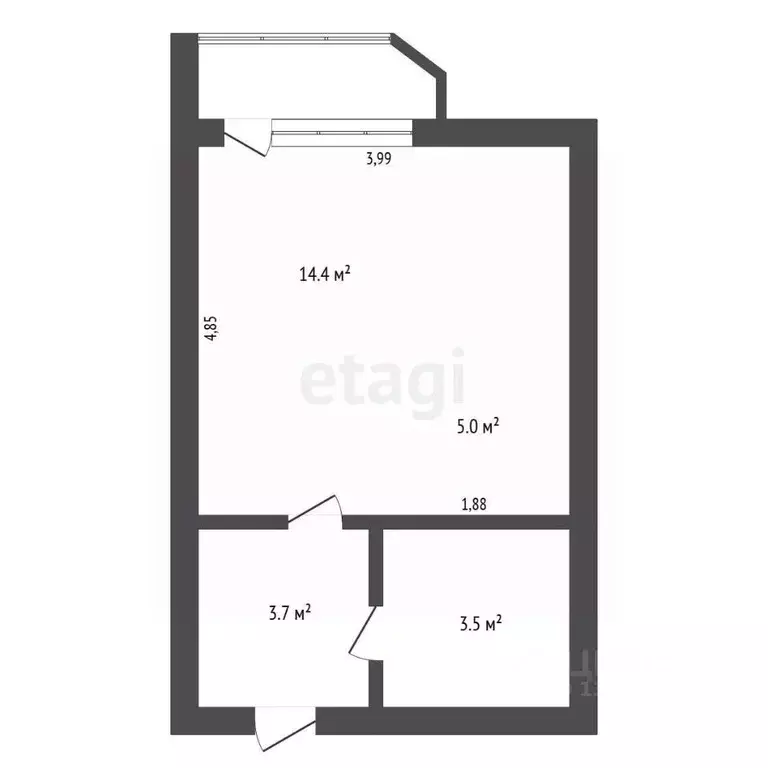 Студия Амурская область, Благовещенск Октябрьская ул., 221 (28.7 м) - Фото 1