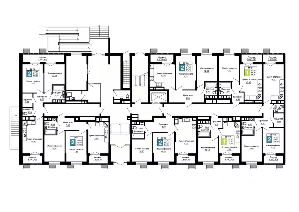 2-к кв. Адыгея, Тахтамукайский район, Яблоновский пгт  (54.7 м) - Фото 2