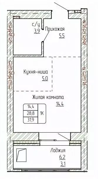 1-к кв. Алтайский край, Новоалтайск ул. Титова, 6 (31.9 м) - Фото 0