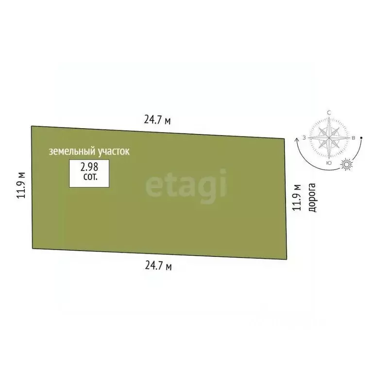 Участок в Крым, Симферополь Строитель СНТ,  (2.98 сот.) - Фото 1