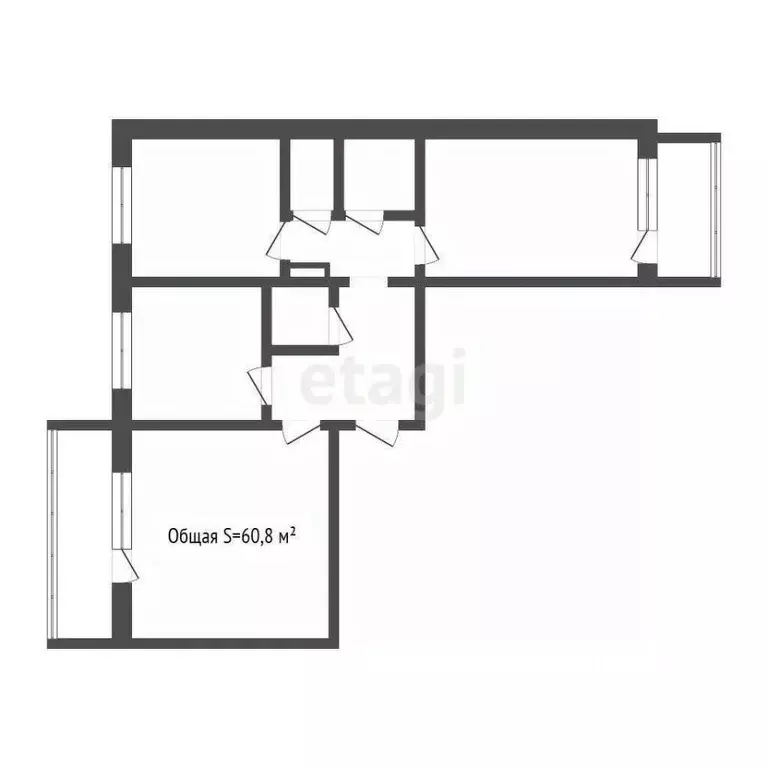3-к кв. Кемеровская область, Кемерово просп. Шахтеров, 85А (60.8 м) - Фото 2
