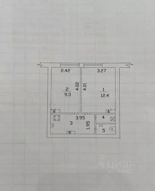 2-к кв. Татарстан, Казань ул. Мусина, 59Бк2 (33.0 м) - Фото 2