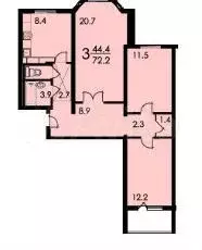 Аукцион: 3-к. квартира, 72,4 м, 2/23 эт. - Фото 0