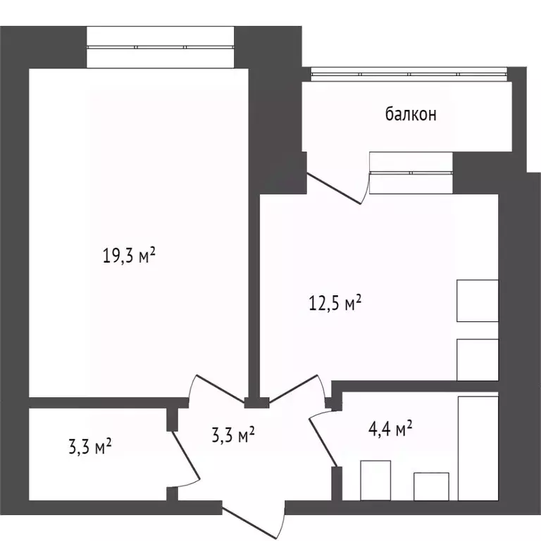 1-к кв. Красноярский край, Красноярск ул. Авиаторов, 21 (43.4 м) - Фото 2