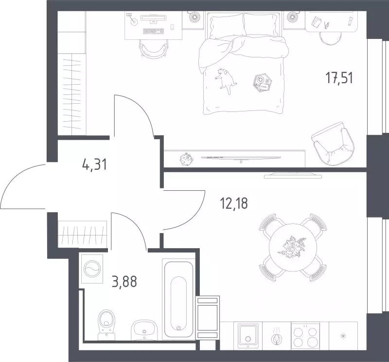 1-к кв. Московская область, Люберцы городской округ, Мирный пгт ул. ... - Фото 1