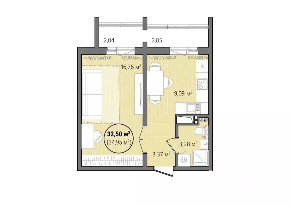 1-к кв. Челябинская область, Челябинск ул. Труда, 14 (37.53 м) - Фото 1