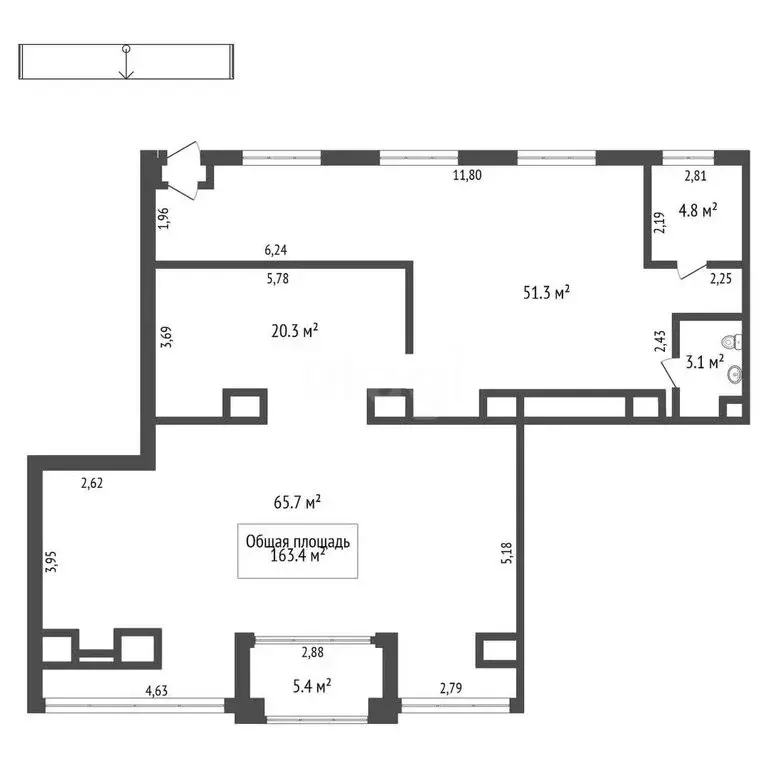 Торговая площадь (151.6 м) - Фото 1