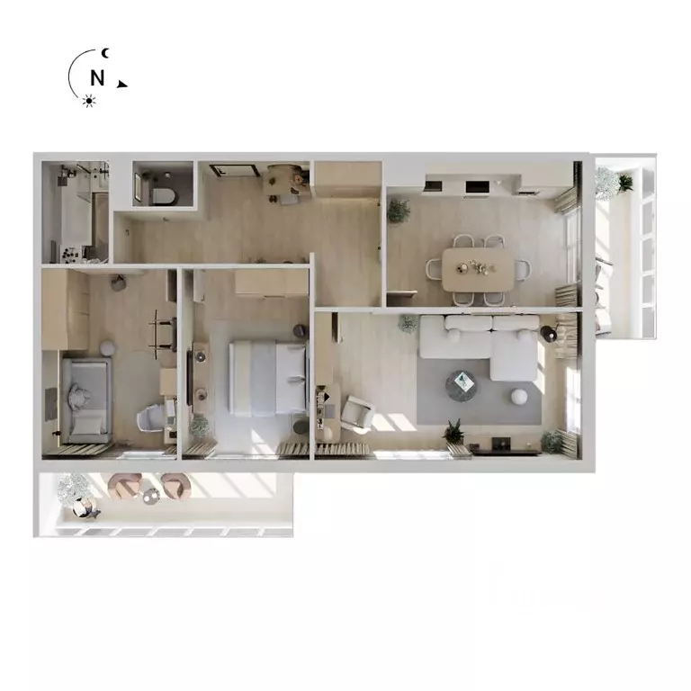 3-к кв. Бурятия, Улан-Удэ Энергетик мкр,  (85.9 м) - Фото 1