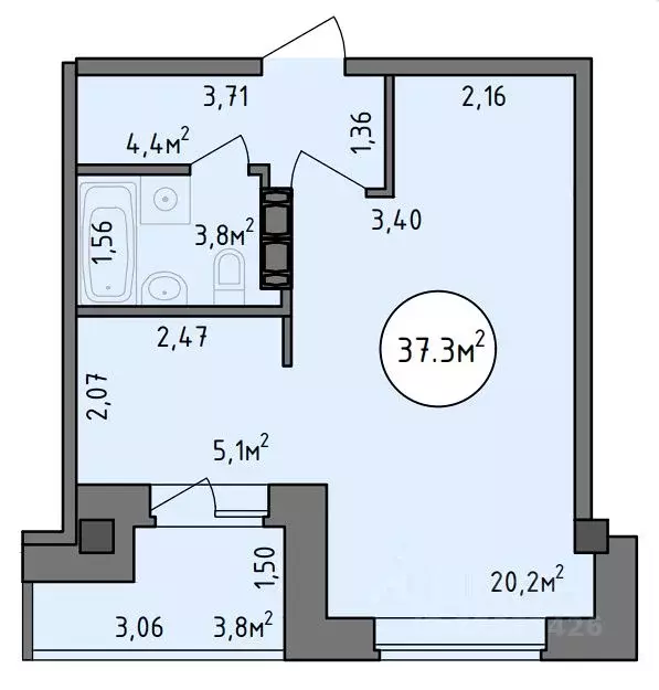 1-к кв. Хакасия, Абакан Советская ул., 123 (37.3 м) - Фото 1