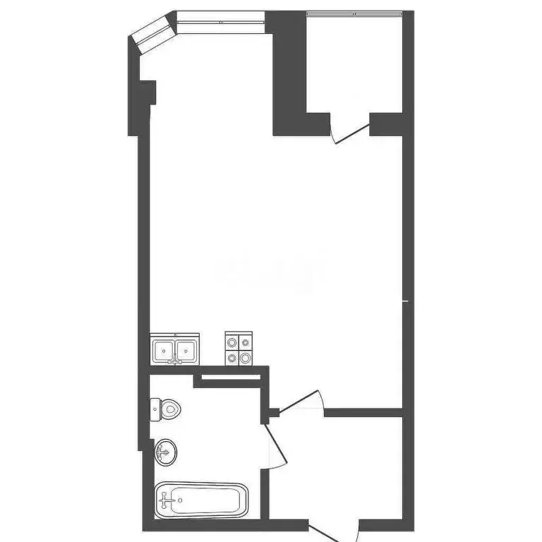 Квартира-студия: Абакан, улица Генерала Тихонова, 8 (27.6 м) - Фото 1