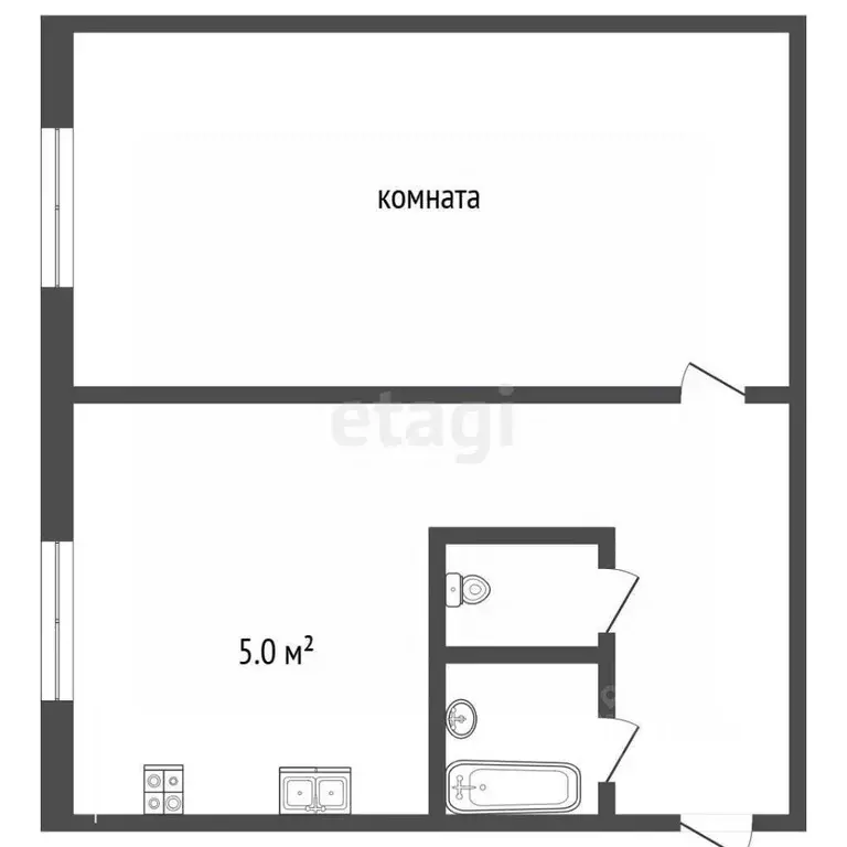 1-к кв. Вологодская область, Вологда Школьный пер., 7 (25.8 м) - Фото 2