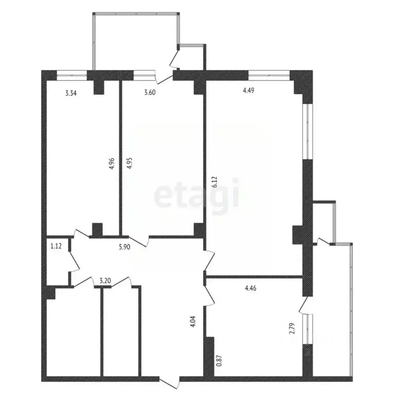 3-к кв. Красноярский край, Красноярск ул. Алексеева, 45 (99.2 м) - Фото 2