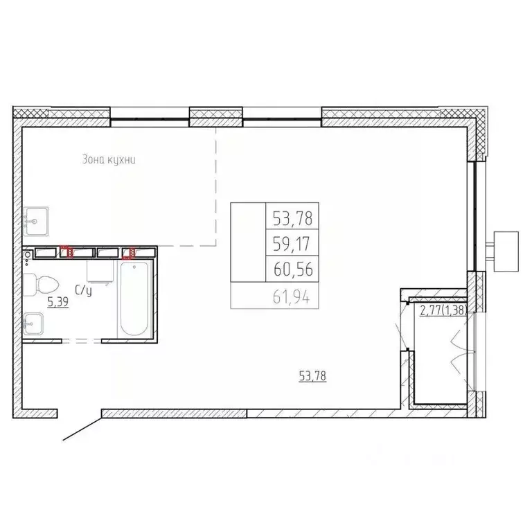 2-к кв. Приморский край, Владивосток Посейдония жилой комплекс, 6 ... - Фото 1