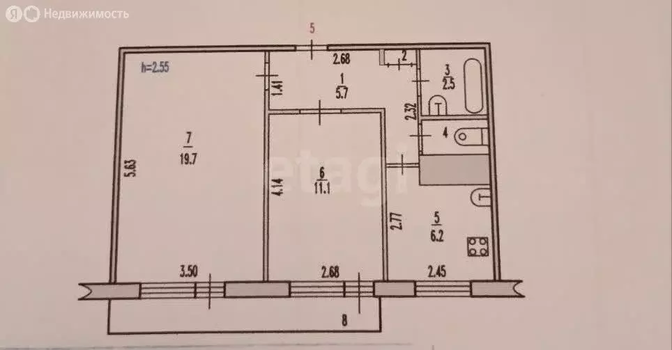 2-комнатная квартира: Вышний Волочёк, улица Котовского, 49 (46.8 м) - Фото 1