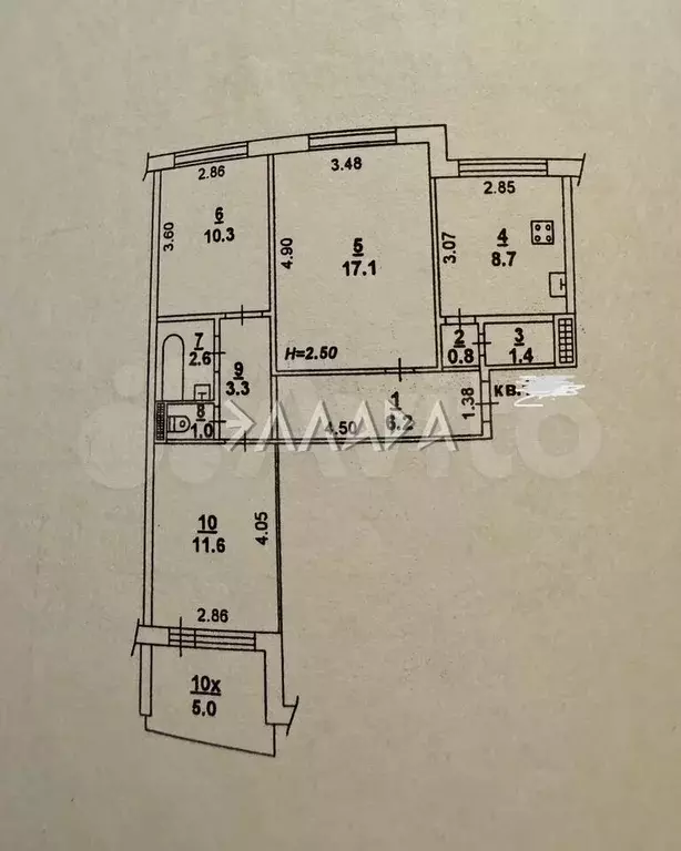 3-к. квартира, 66 м, 3/9 эт. - Фото 0