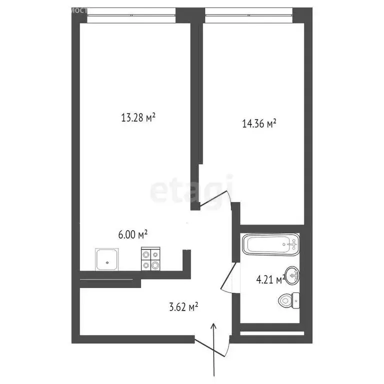 1-комнатная квартира: Екатеринбург, улица Николая Кичигина, 9 (45 м) - Фото 0