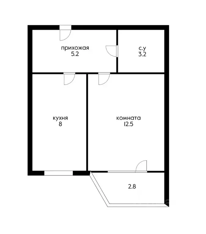 1-к кв. Адыгея, Тахтамукай аул ул. Олимпийская, 1 (28.9 м) - Фото 2