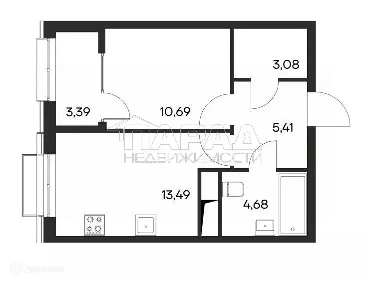Продаётся 1-к квартира, 40.7 м - Фото 1