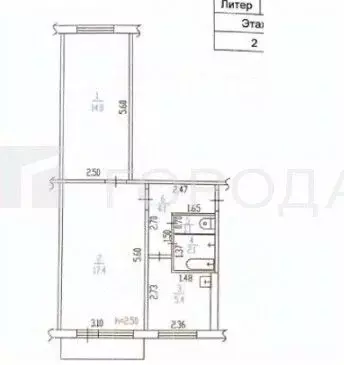 2-к кв. Алтайский край, Барнаул ул. Новосибирская, 1 (44.1 м) - Фото 2
