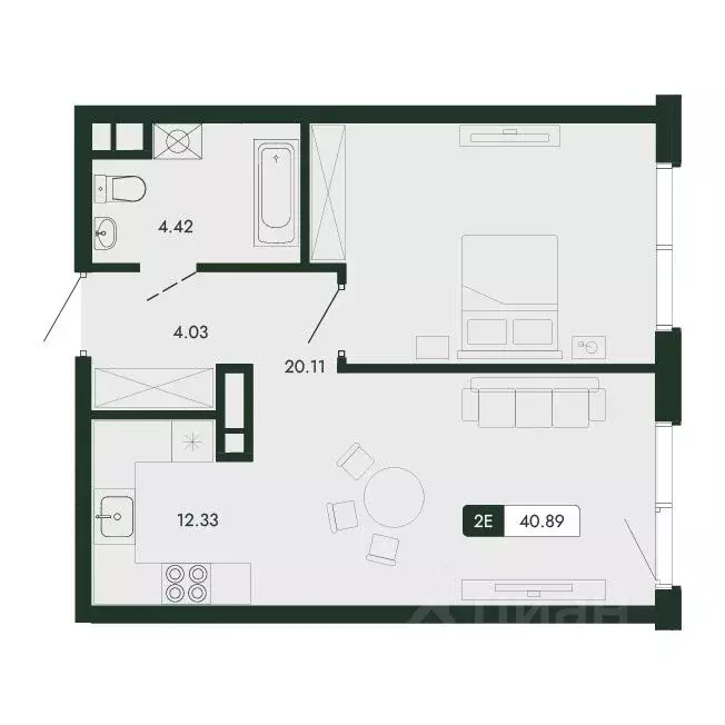 2-к кв. Крым, Алушта  (40.89 м) - Фото 1