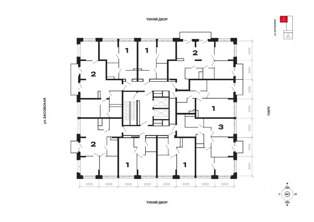 2-к кв. Москва Басовская ул., 16С3 (70.4 м) - Фото 1