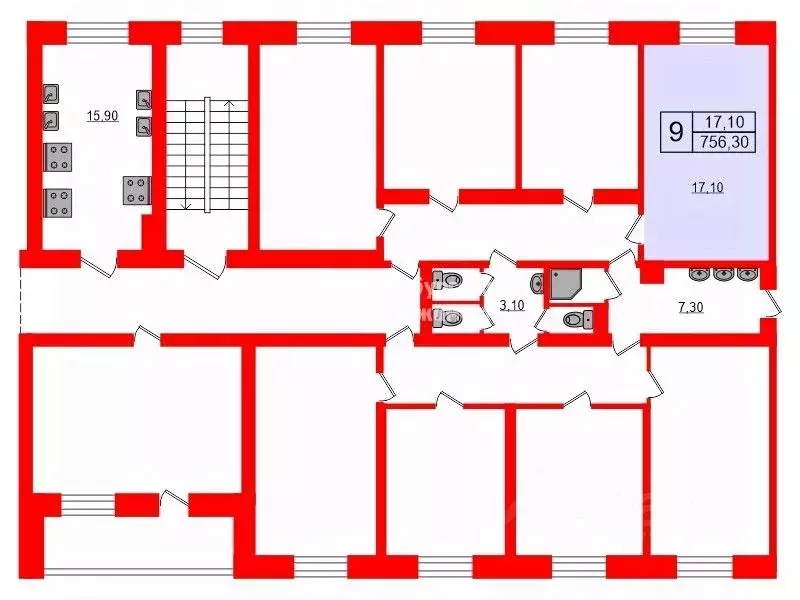 Комната Санкт-Петербург Взлетная ул., 11 (17.1 м) - Фото 1