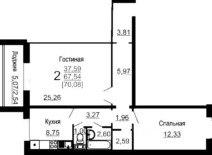 2-к кв. Ханты-Мансийский АО, Лангепас ул. Дружбы Народов, 4 (72.0 м) - Фото 1