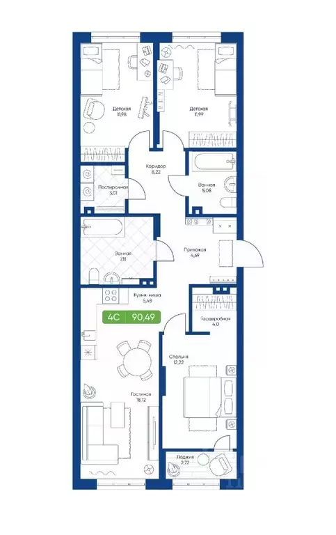 4-к кв. Новосибирская область, Новосибирск Биография жилой комплекс ... - Фото 1