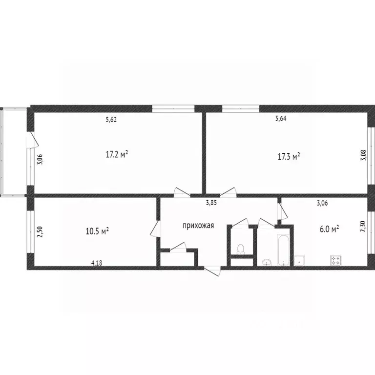 3-к кв. Белгородская область, Белгород ул. Шаландина, 19 (61.4 м) - Фото 1