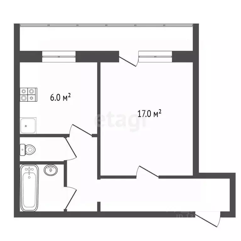 1-к кв. Псковская область, Псков Народная ул., 57 (29.6 м) - Фото 2