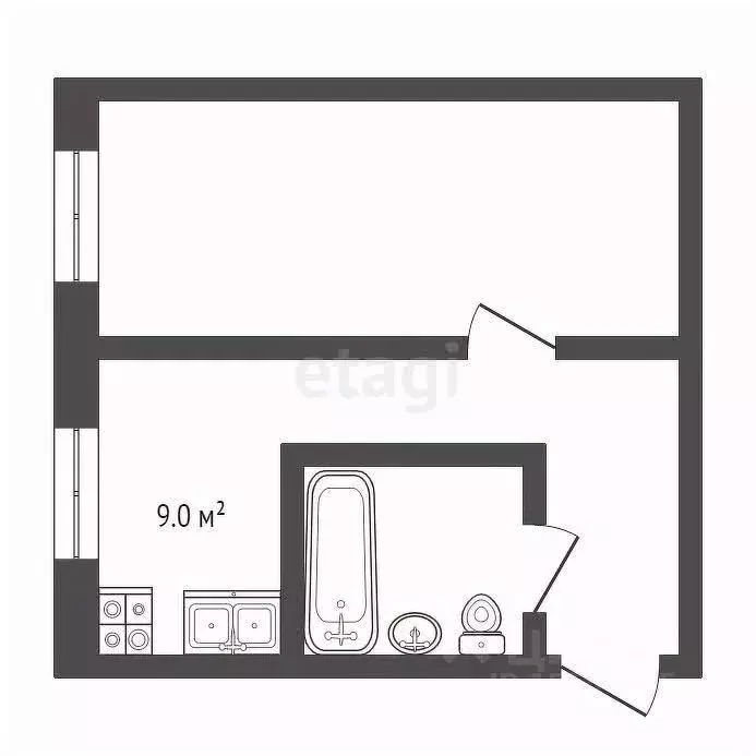 1-к кв. Самарская область, Самара Волжский просп., 37 (39.0 м) - Фото 2