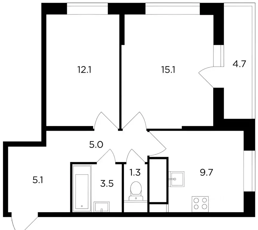 2-к кв. Московская область, Мытищи ул. Разведчика Абеля, 3А (56.0 м) - Фото 2