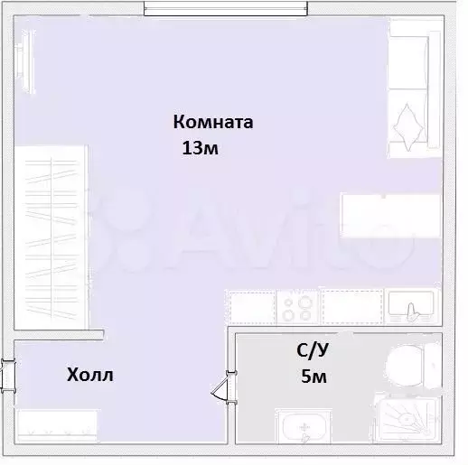 Квартира-студия, 20,6 м, 1/9 эт. - Фото 0