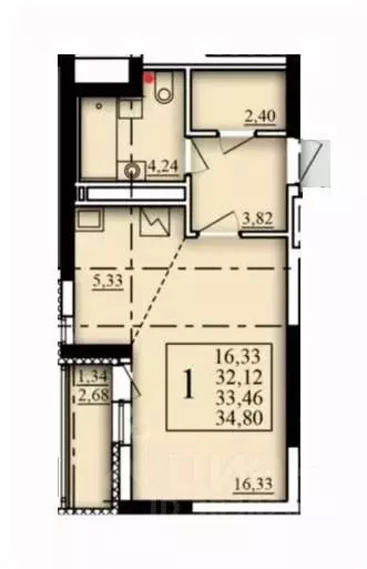Студия Башкортостан, Уфа Затон-Восточный жилрайон, Паруса жилой ... - Фото 1