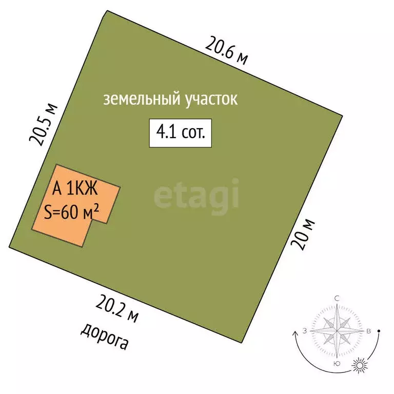 Дом в Тюмень, СНТ Плодовое, улица Энтузиастов (60 м) - Фото 1