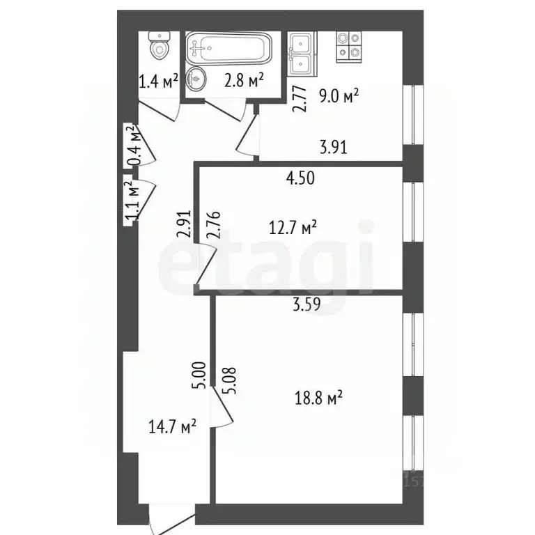 2-к кв. Санкт-Петербург Заозерная ул., 3 (60.9 м) - Фото 2