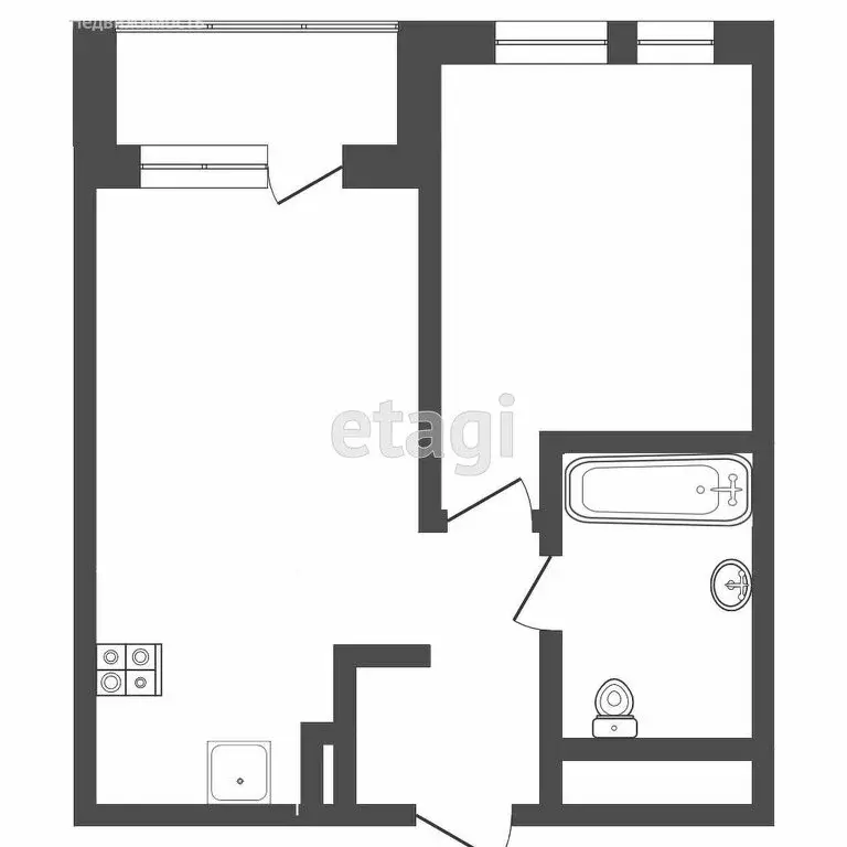 1-комнатная квартира: Тюмень, Полевая улица, 115 (32.8 м) - Фото 0