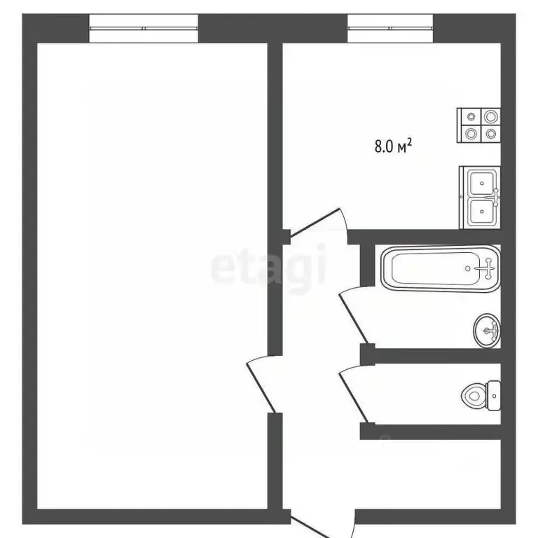 1-к кв. Нижегородская область, Кулебаки ул. 2-я Максима Горького, 28 ... - Фото 2