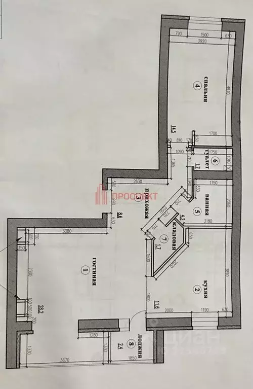 2-к кв. Пензенская область, Пенза Одесская ул., 2В (68.4 м) - Фото 1