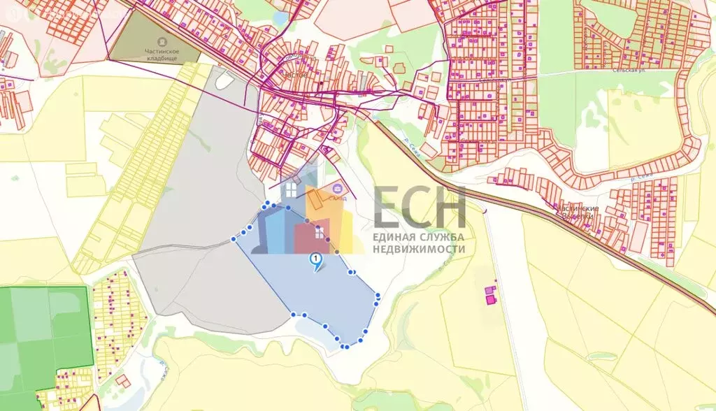 Участок в Тульская область, городской округ Тула, село Частое (254800 ... - Фото 1