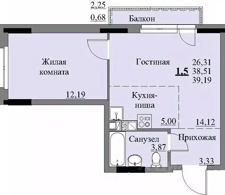 1-к кв. Удмуртия, Ижевск Автопроизводство жилрайон, 3-й мкр, Арден на ... - Фото 1