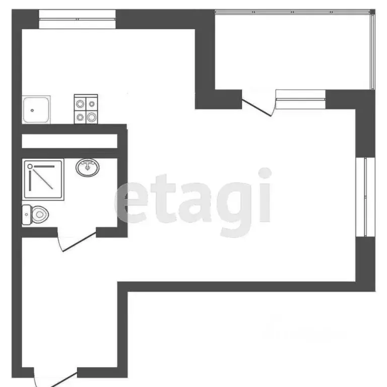 1-к кв. Тюменская область, Тюмень Дамбовская ул., 25к1 (33.9 м) - Фото 2