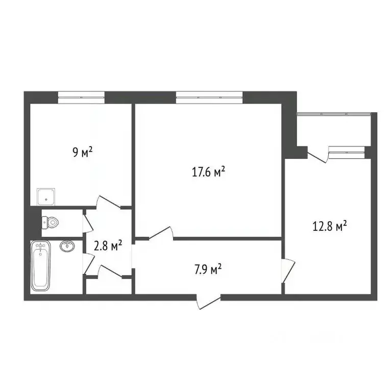 2-к кв. Красноярский край, Красноярск ул. Академгородок, 23 (54.3 м) - Фото 1