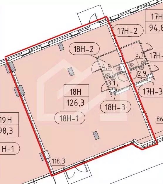 Торговая площадь в Москва Марк жилой комплекс, к3 (126 м) - Фото 2