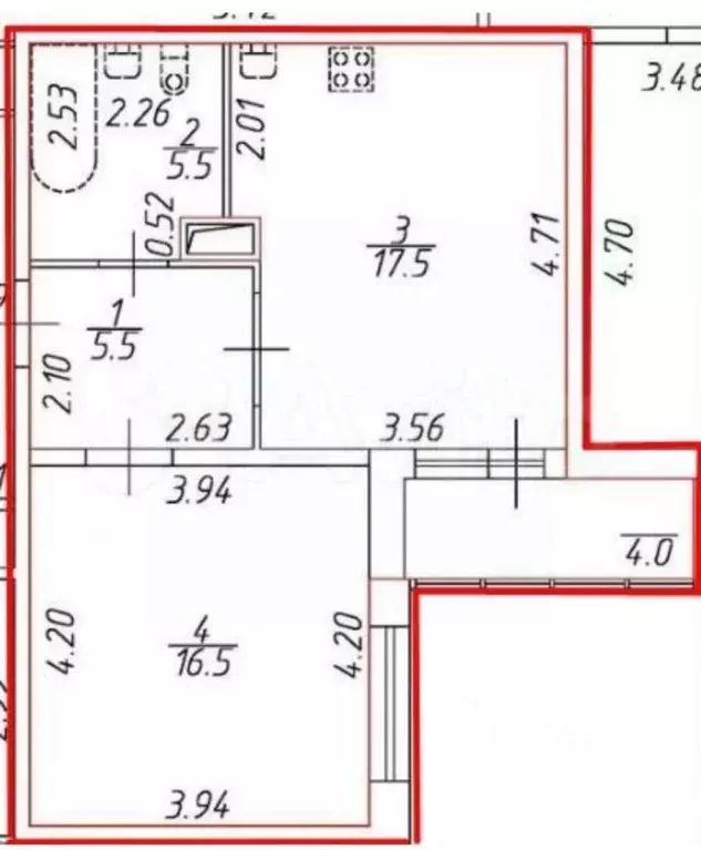 1-к кв. Санкт-Петербург Заставская ул., 46к3 (45.0 м) - Фото 2