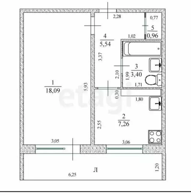 1-комнатная квартира: Ульяновск, улица Рябикова, 77 (35.2 м) - Фото 0