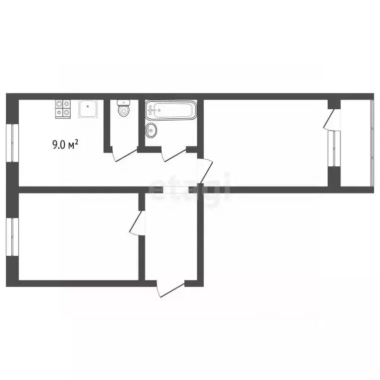 2-к кв. Ямало-Ненецкий АО, Муравленко ул. Ленина, 129 (51.3 м) - Фото 1