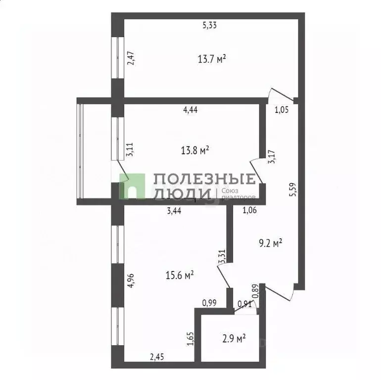 3-к кв. Томская область, Северск ул. Куйбышева, 15 (55.2 м) - Фото 2